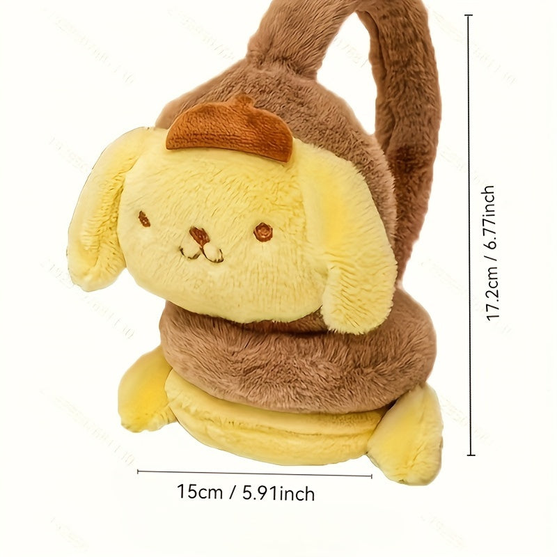 Cozy Corduroy Winter Ear Warmers for Women with Cartoon Characters in Multiple Colors