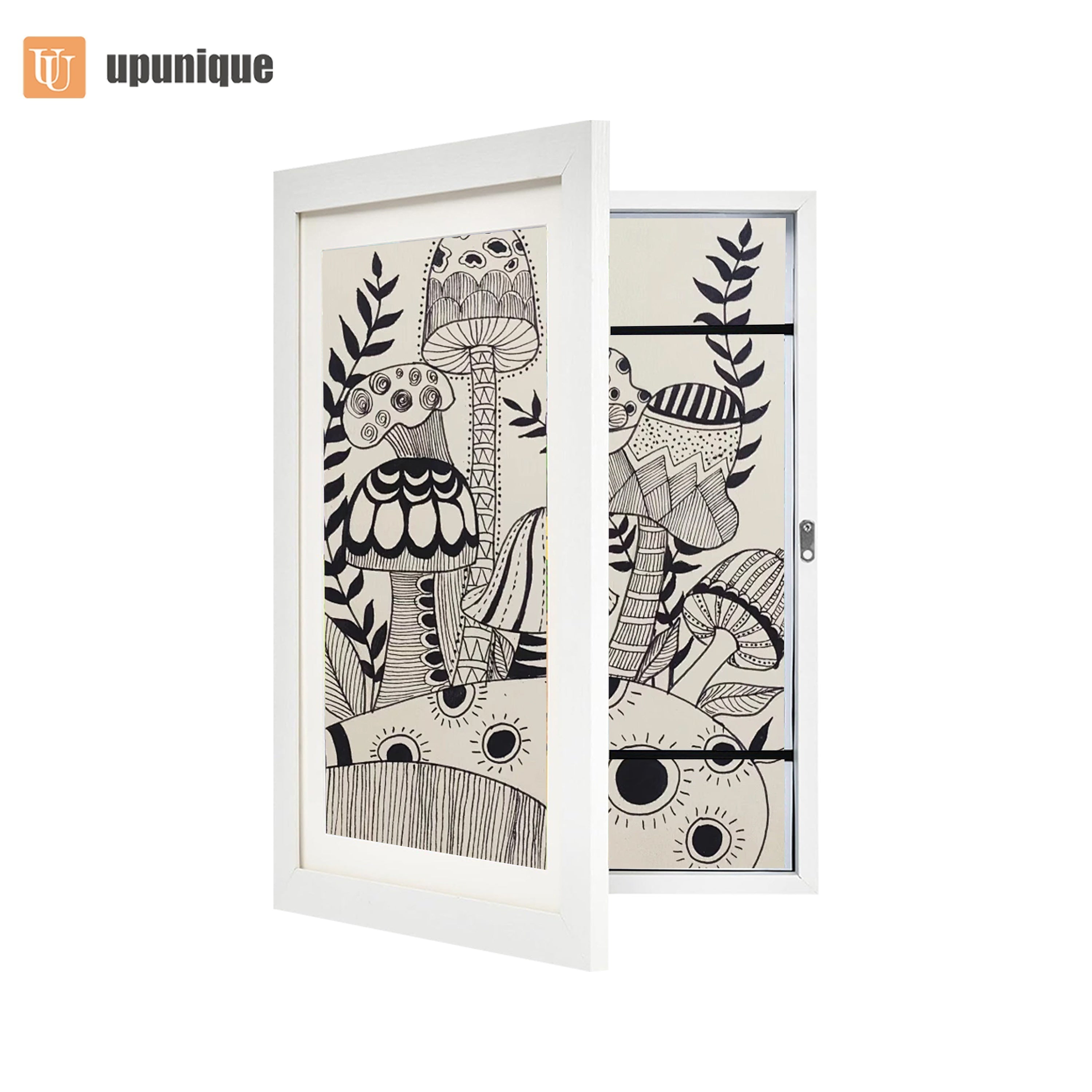 Kids Wooden Magnetic Picture Frame for Drawings and Schoolwork, Vertical, Lightweight