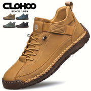 Zapatillas altas para hombre con banda elástica, suela de goma, casuales, para calle, senderismo, todas las estaciones