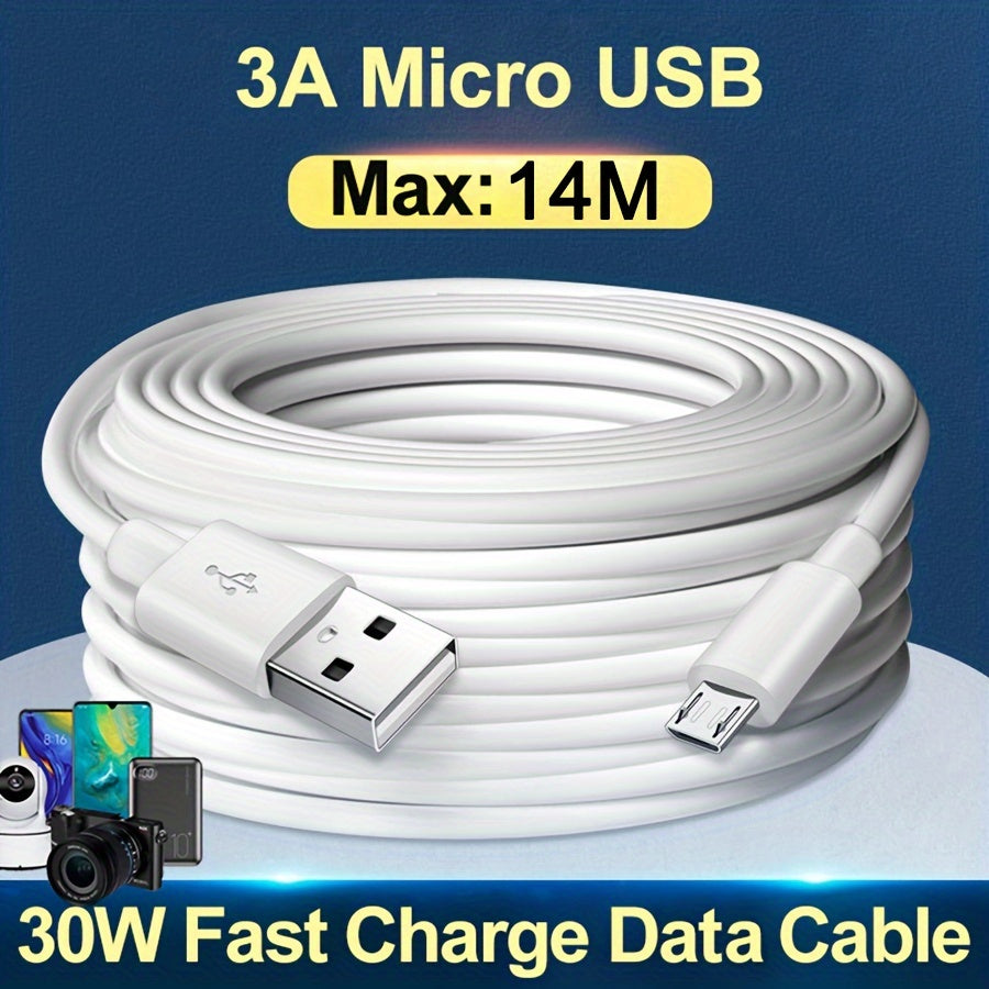 14m Micro USB Extension Cable for Devices Charging and Power Extension