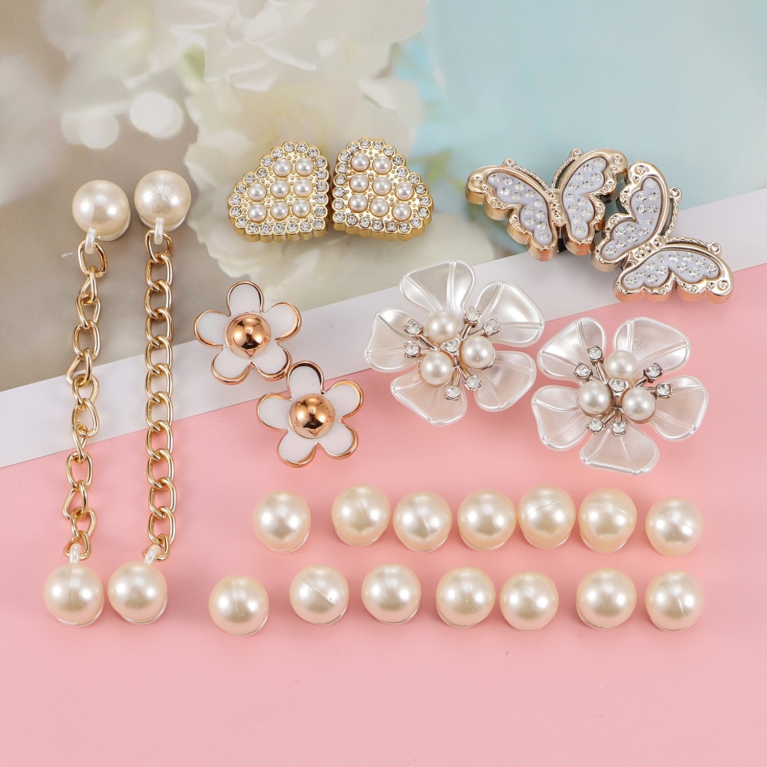 Kids Shoe Decorations 24Pcs Set Mixing Round Flower Pattern Hole Accents