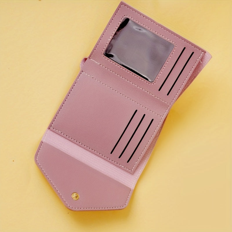 Легкий трехслойный кошелек из ПУ для девочек и взрослых с застежкой-молнией и карманом для быстрого доступа