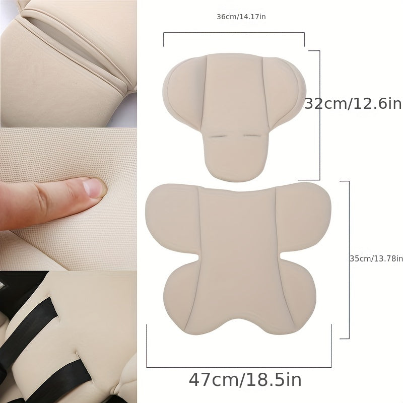 Stroller Seat Cushion with Neck and Waist Support Ultra-Soft Thick Sponge Detachable Portable