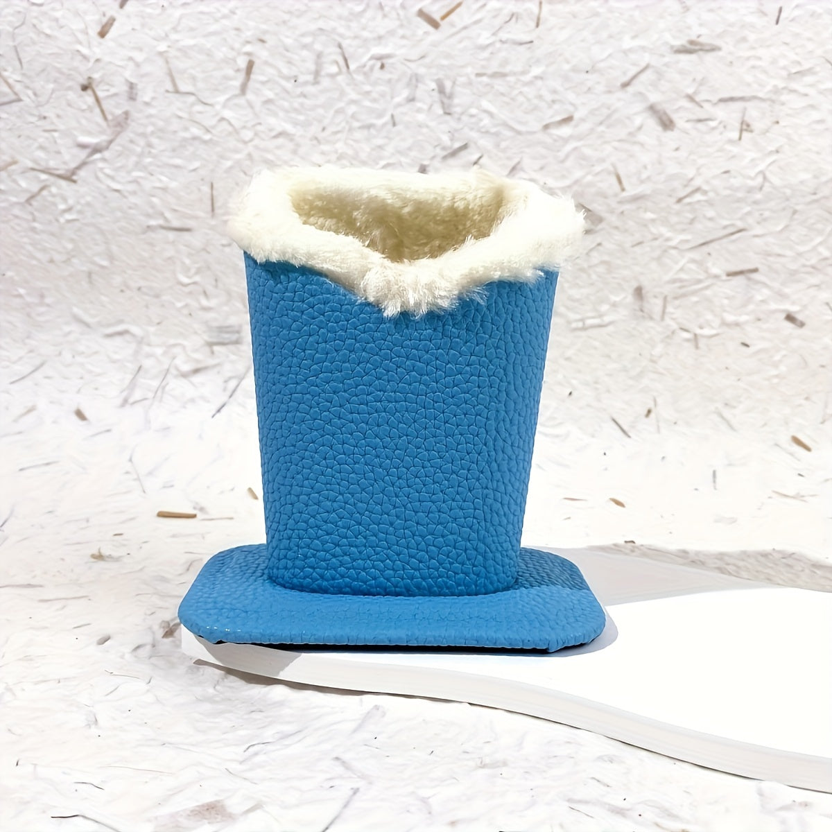 Искусственный кожаный настольный органайзер с мягким внутренним покрытием из искусственного меха для очков и кистей для макияжа, коричневый или черный