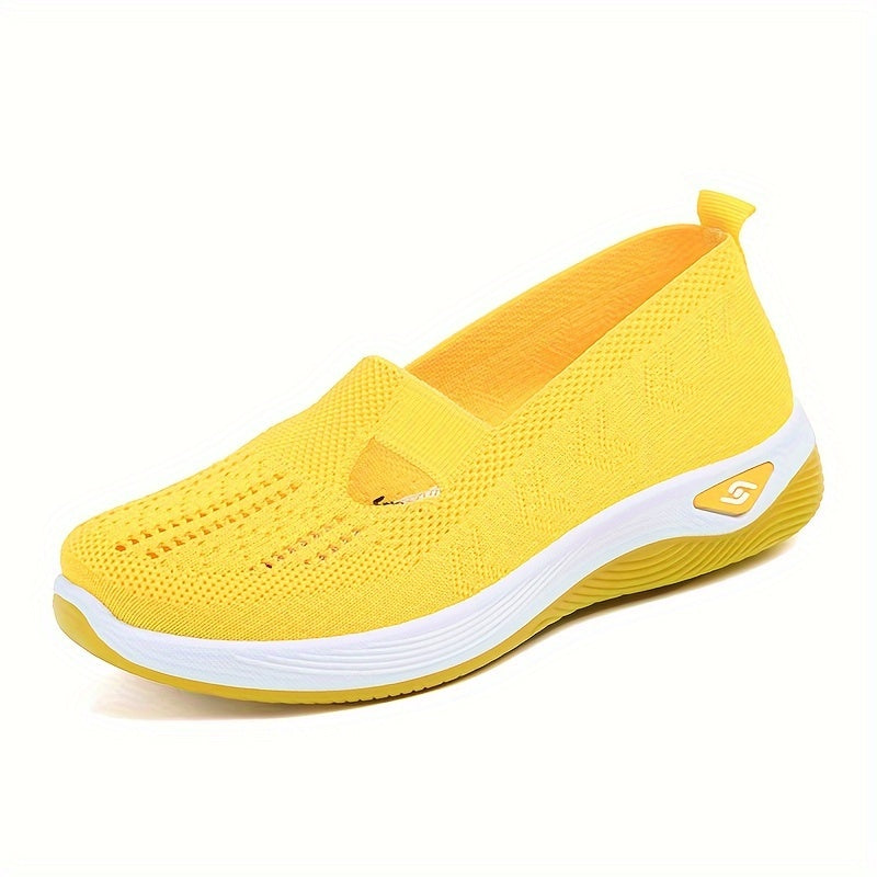 Women's Knitted Flats with Breathable Mesh Soft Sole and Cut-Out Design for Daily Wear