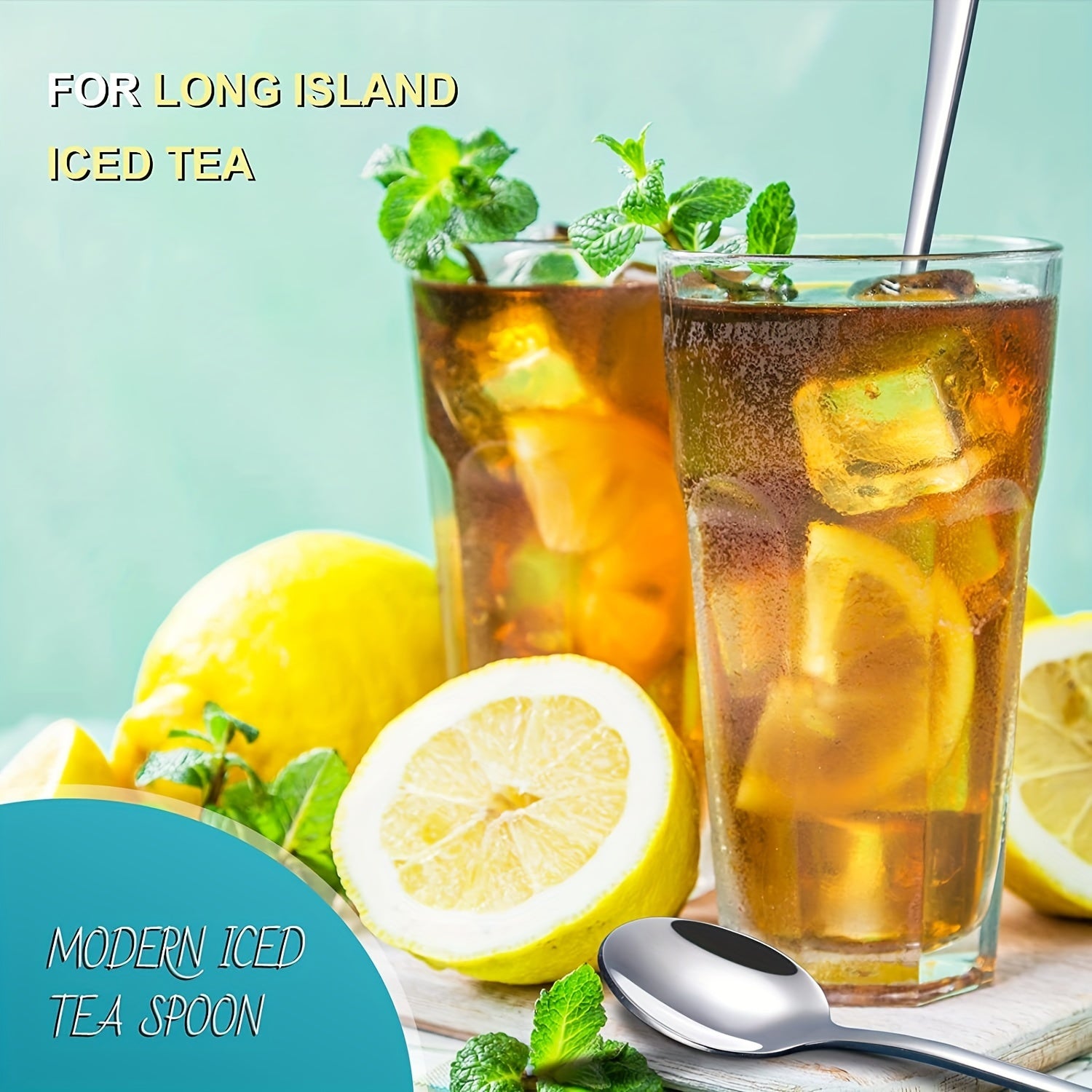 Juego de cucharas de acero inoxidable para té helado, café, helado y cócteles
