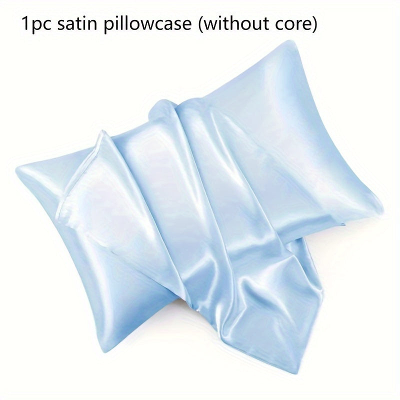 Silky Satin Pillowcase 1 Piece Ultra-Soft Machine Washable Polyester