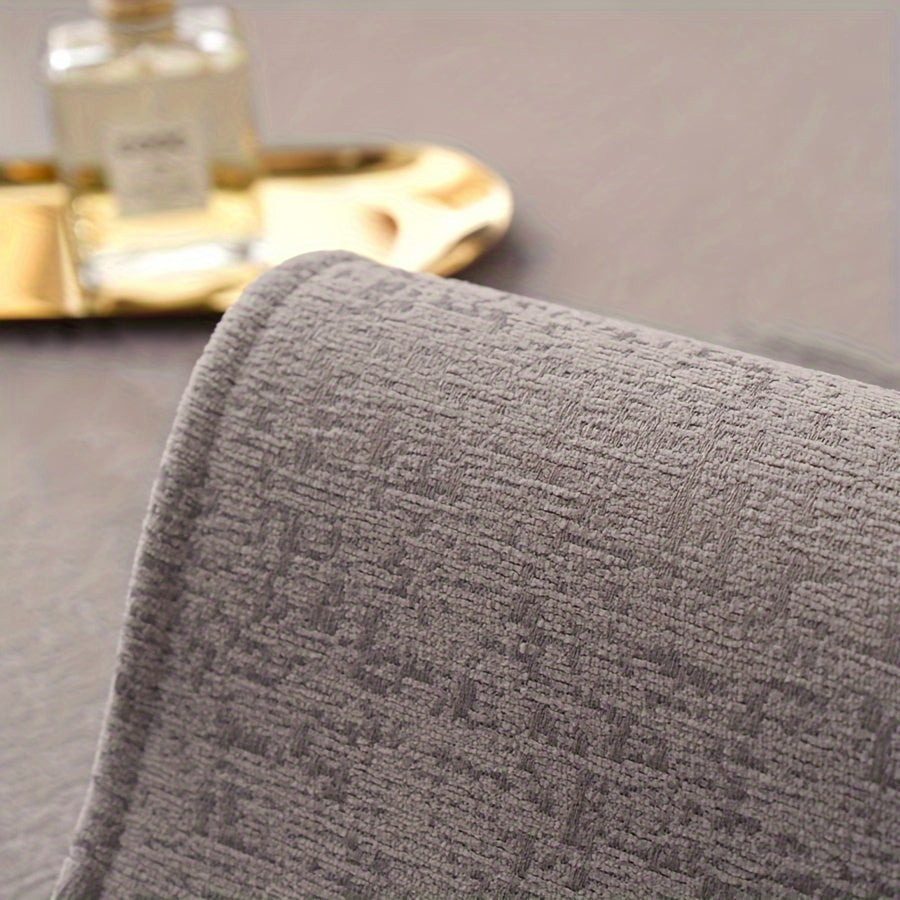 Chenille divan qopqog'i, sirpanmaydigan, oltin chekka, yashash xonasida mebellarni himoya qiladi