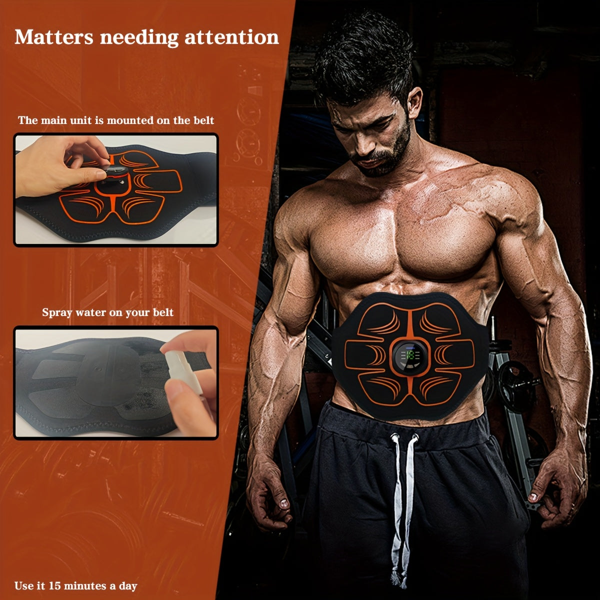 EMS Muscle Stimulator for Waist with Multiple Modes and Intensity Levels for Home Travel and Office Use