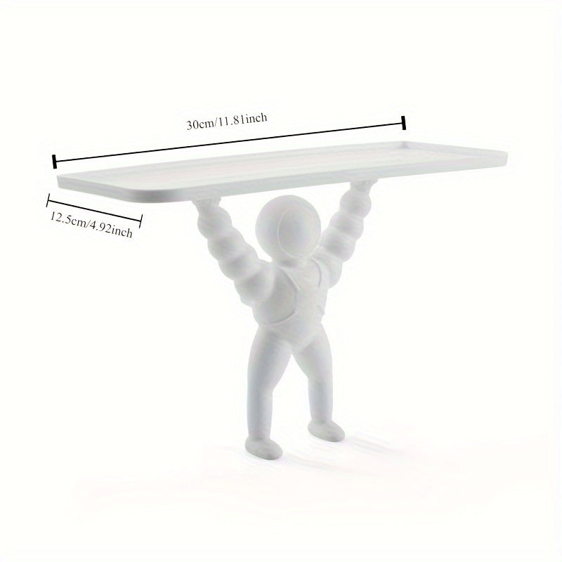 Wall-Mounted Space-Themed Organizer for Bathroom and Kitchen Durable Plastic 30x12.5cm