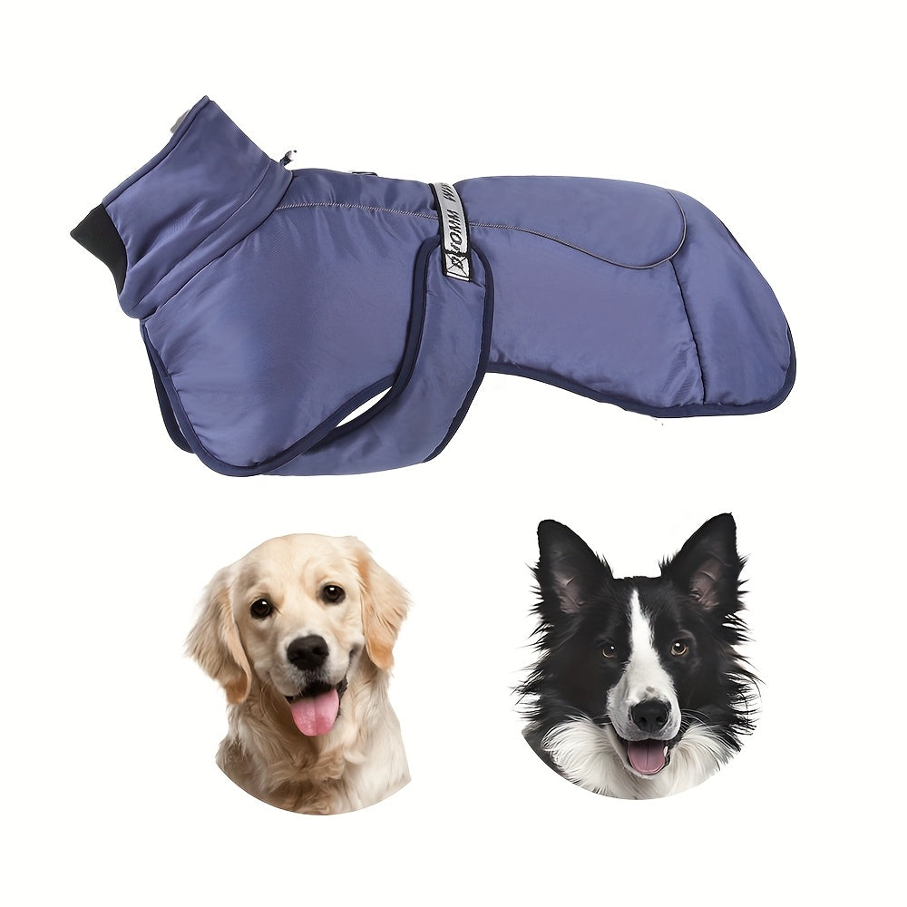 Waterproof Windproof Dog Jacket with Fleece Lining for Small to Large Breeds