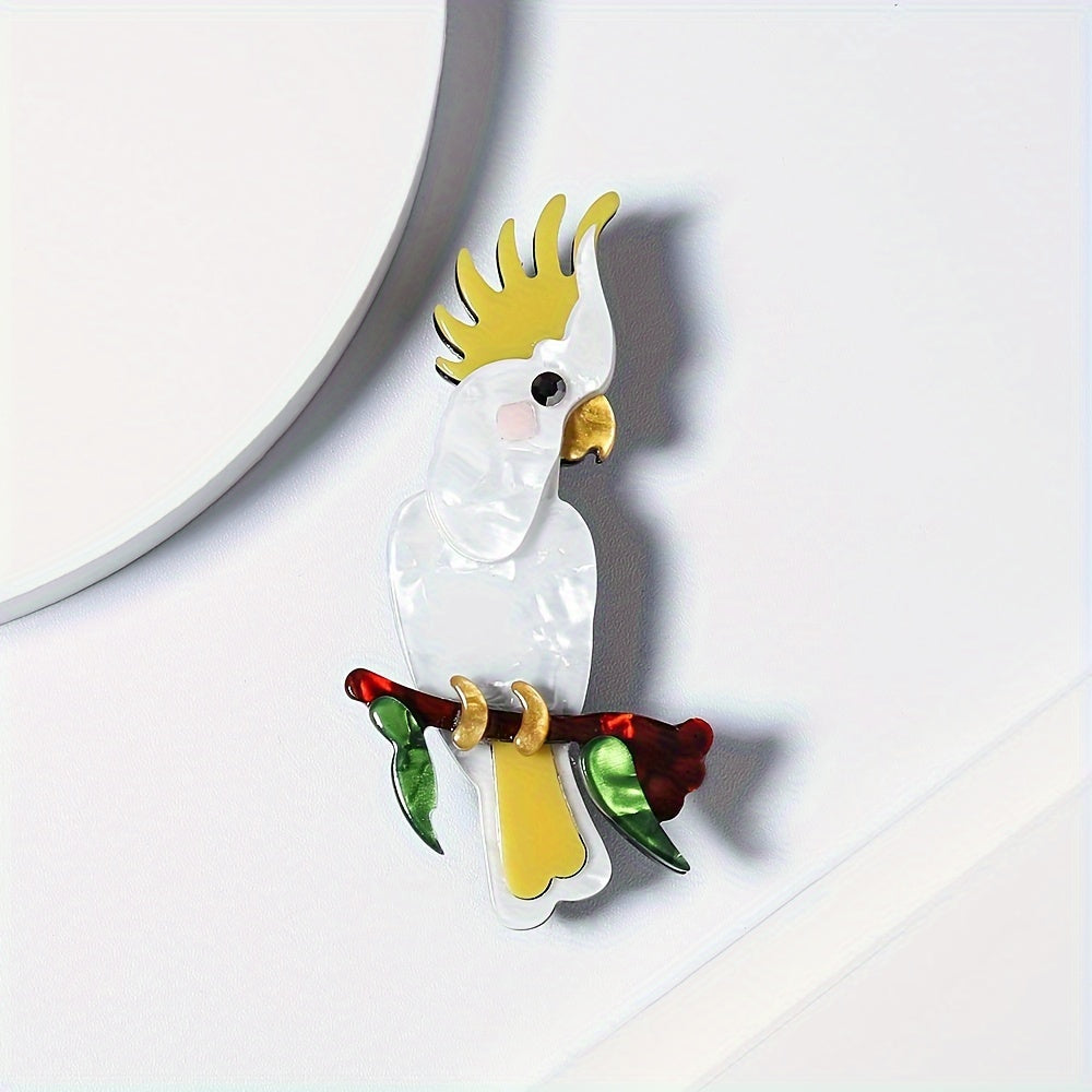 Handmade Acrylic Parrot Brooch for Hats Backpacks Jackets Shirts Bags Clothing