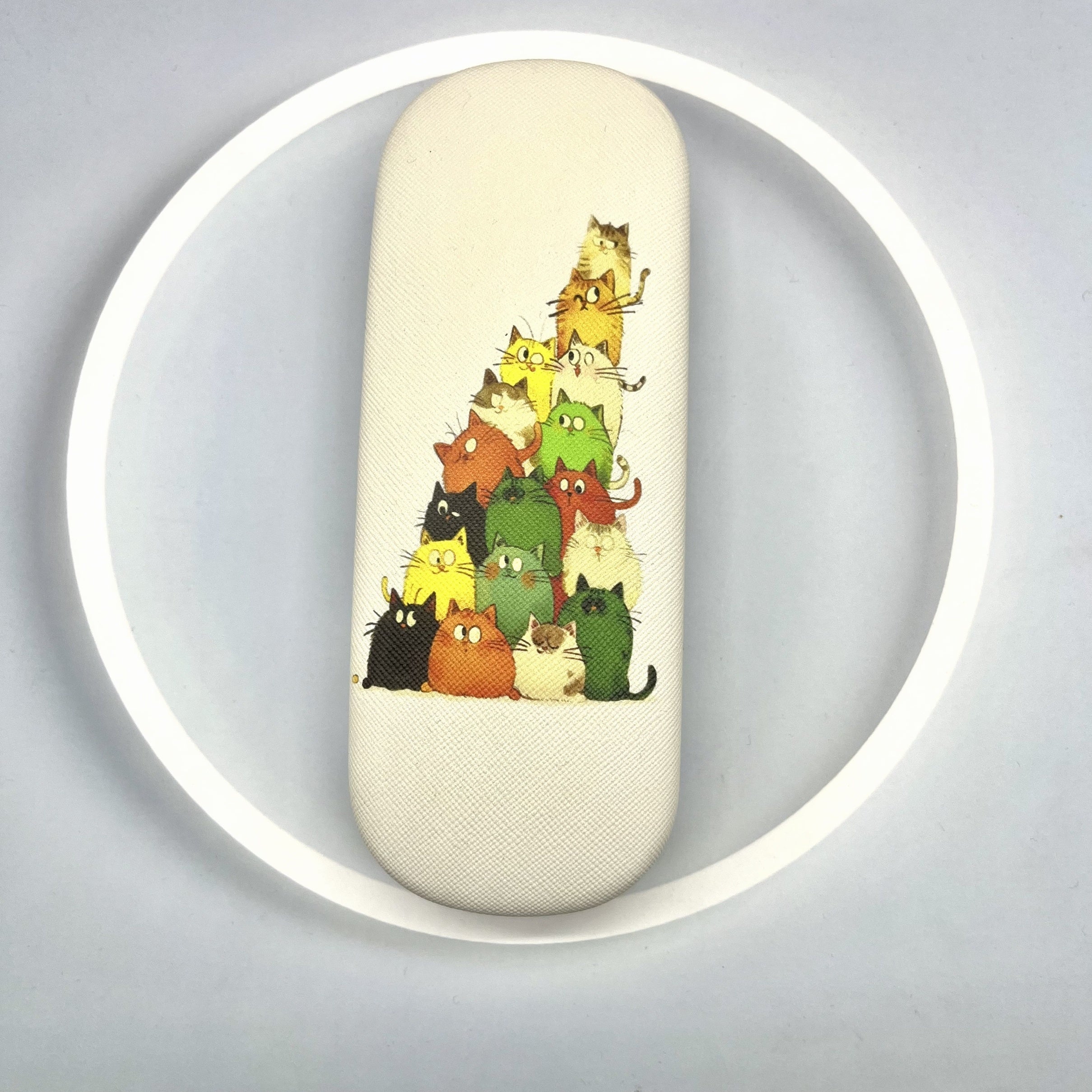 Защитный футляр для очков для любителей кошек - прочная железная оболочка, удобно переносимый, ударопрочный дизайн, идеальный подарок для близких.