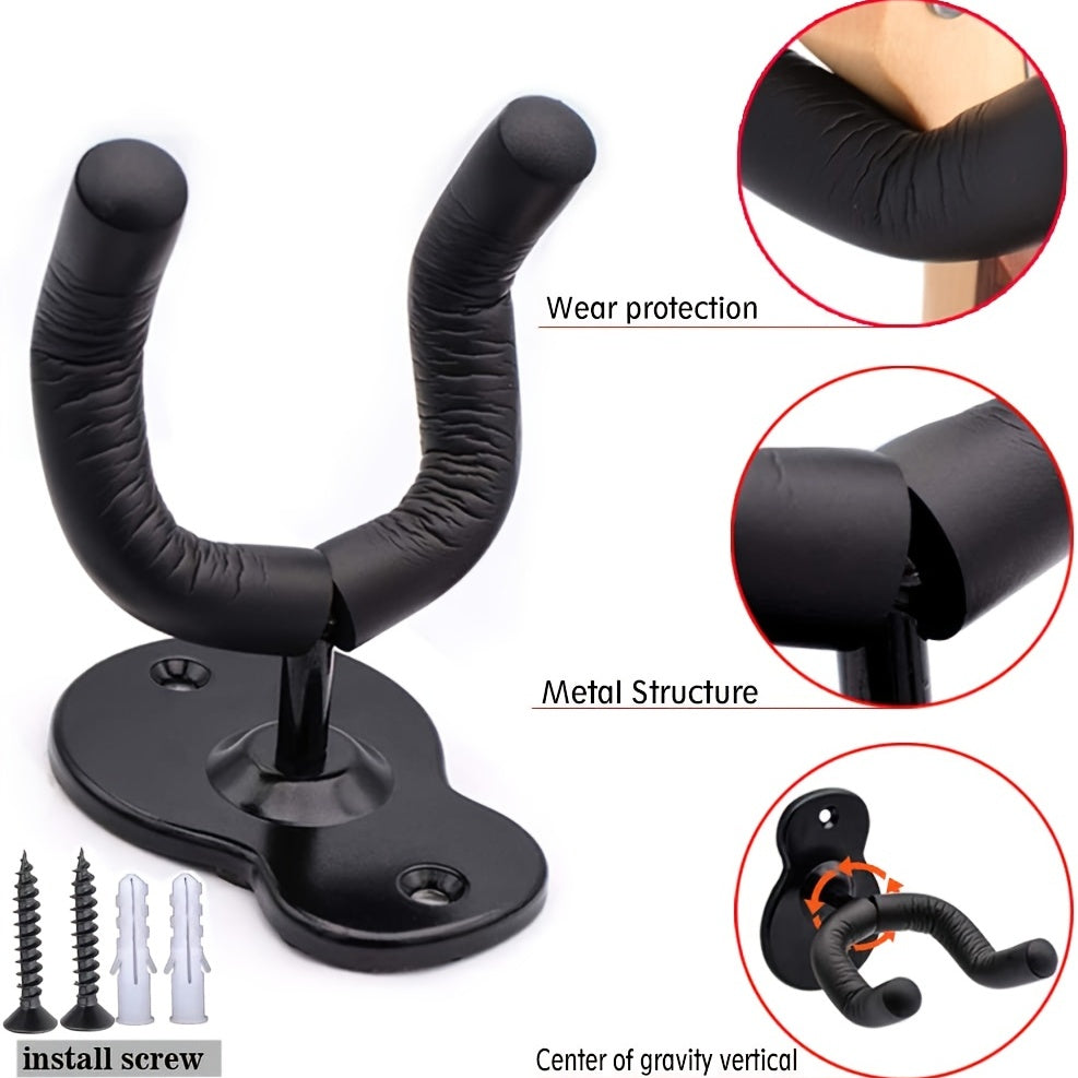 Colgador de pared para guitarra de acero en negro o bronce para guitarra acústica, eléctrica, clásica, bajo, ukelele, mandolina