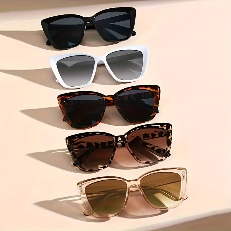 5-Pack Unisex Cat Eye Glasses Polycarbonate Frame Decor Casual Wear