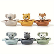 Floating Bath Toy for Kids with Animal Finger Covers Stackable Water Play