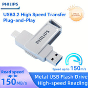 128GB USB C flesh drayveri Dual USB 3.2 Type C metall burilish portativ ma'lumotlarni saqlash
