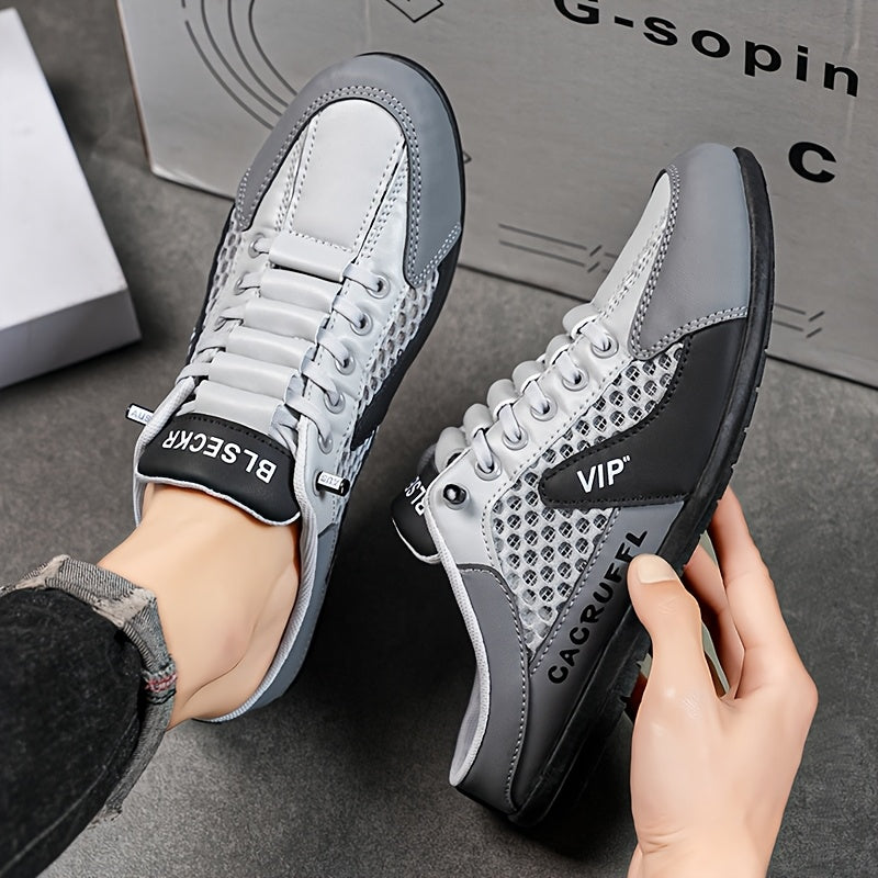 Erkaklar uchun tasodifiy qulay poyabzal, nafas oladigan to'r, sirpanmaydigan taglik, bog'ichli dizayn, engil sun'iy taglik va mato ichki qismi bilan, ochiq havoda yurish, lagerda qolish va kundalik kiyish uchun mukammal.