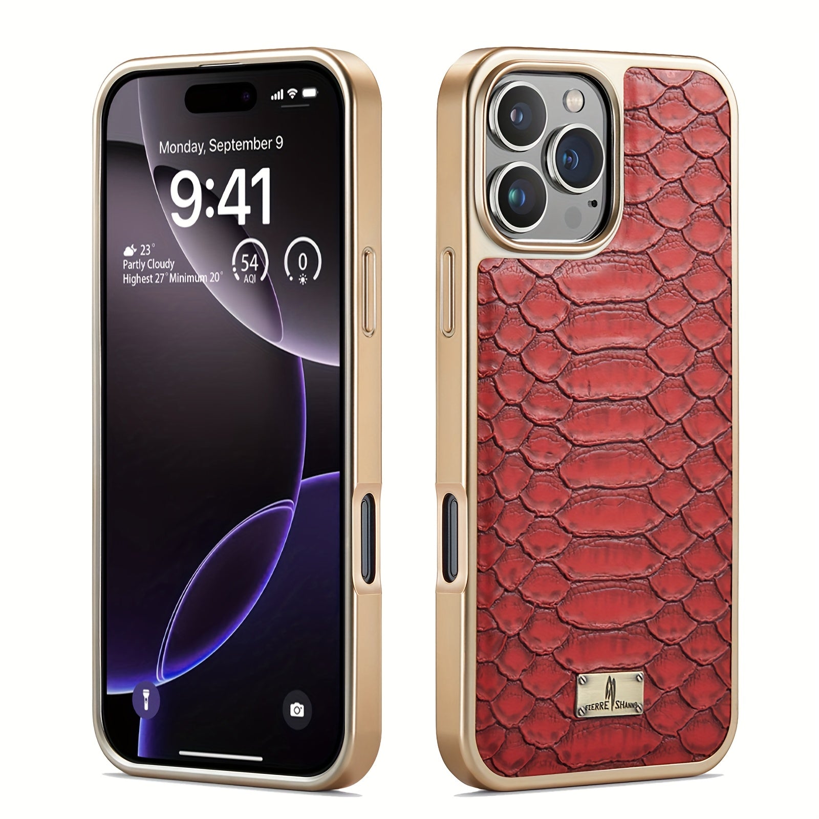 Faux Leather Retro Phone Case for iPhone 11-15 with 360° Anti-Fall Protection and Air Cushion Design