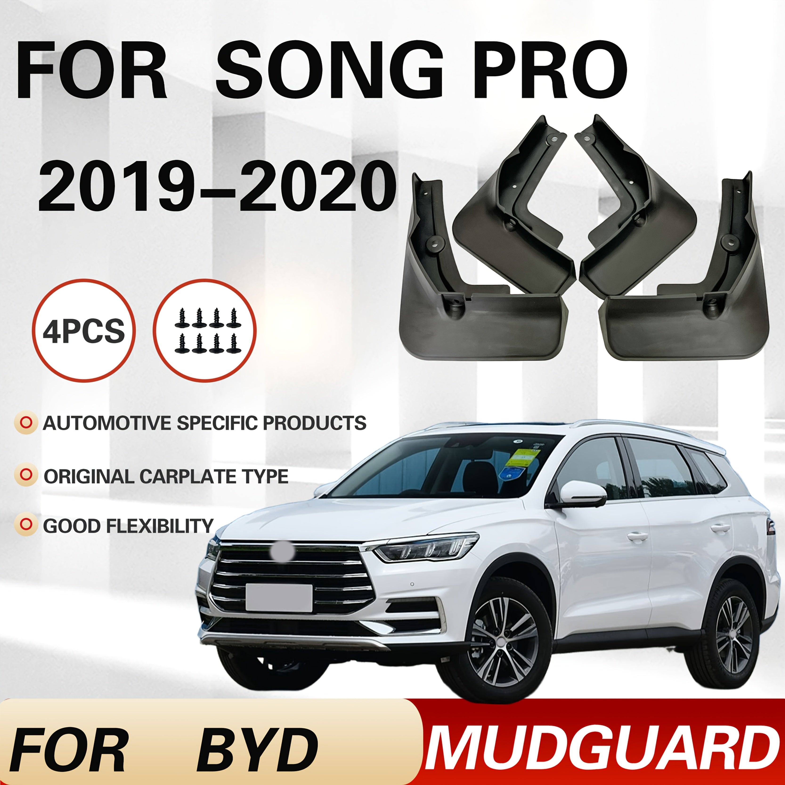 Car Mudguards Set for 2019-2020 Sedan Front and Rear Plastic Fenders