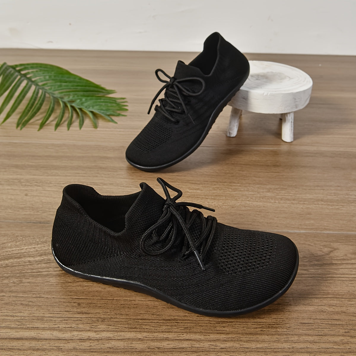 Женские босоногие кроссовки широкая посадка дышащий трикотаж нулевой каблук для прогулок и тенниса