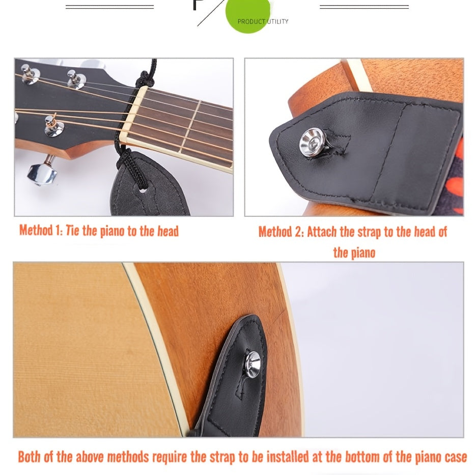 Correa de guitarra de cuero sintético ajustable con patrón vibrante en rosa, amarillo y negro para guitarra acústica, eléctrica y bajo