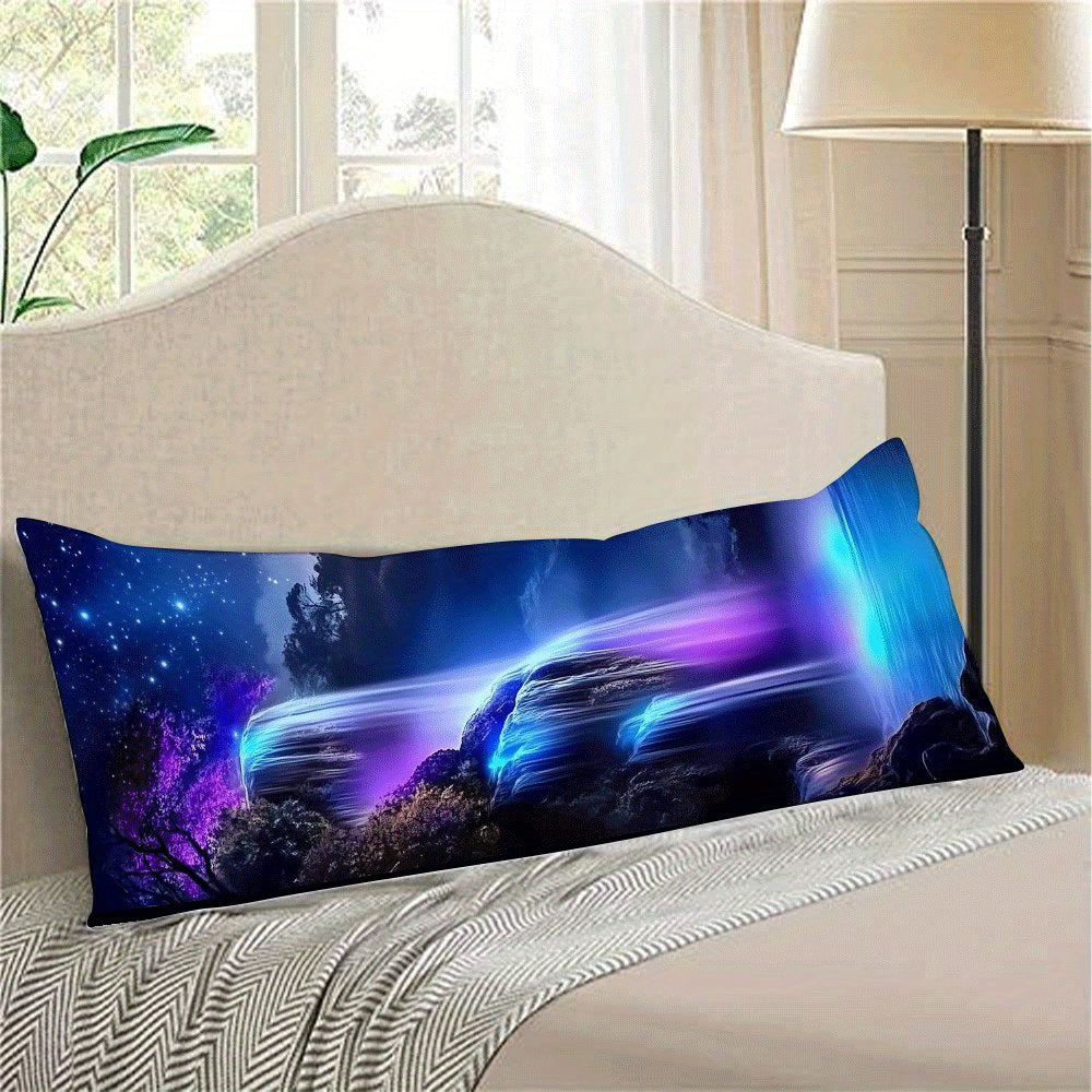 Purple Moonlight Falls Pillow Cover 137x51cm Extra Long Cushion Case for Bed Sofa