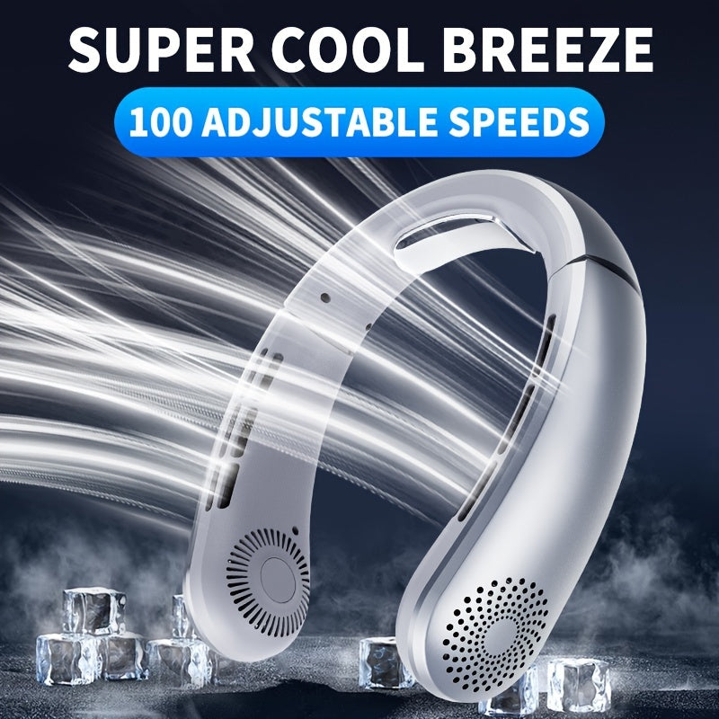 Portable Neck Fan Personal Cooler with Digital Display and Adjustable Speeds