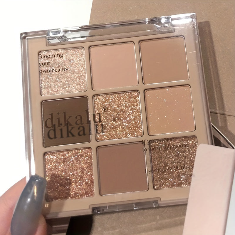 Женская матовая палетка теней с глиттером, мультицвет, коричневый, нюд