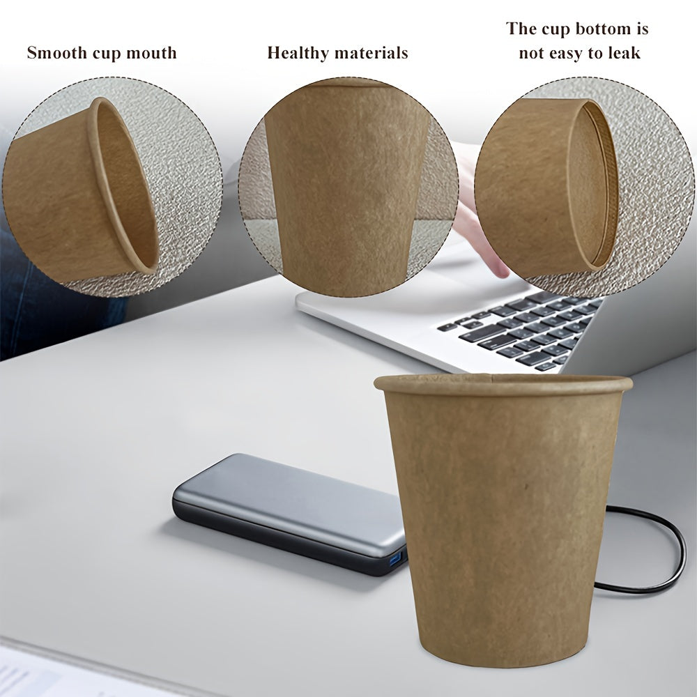 Pack of 50 Thickened Disposable Kraft Paper Cups 7/8 Oz for Coffee and Beverages