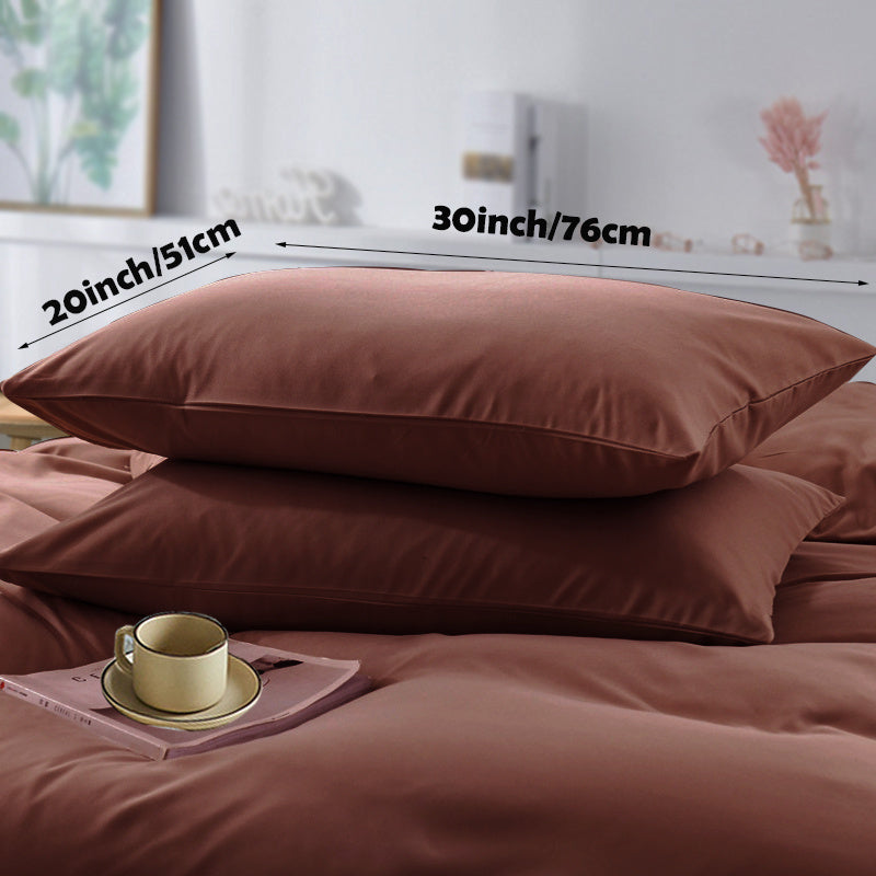 Set of 2 Soft Polyester Pillowcases Non-Wrinkle Fade-Resistant Lightweight Machine Washable