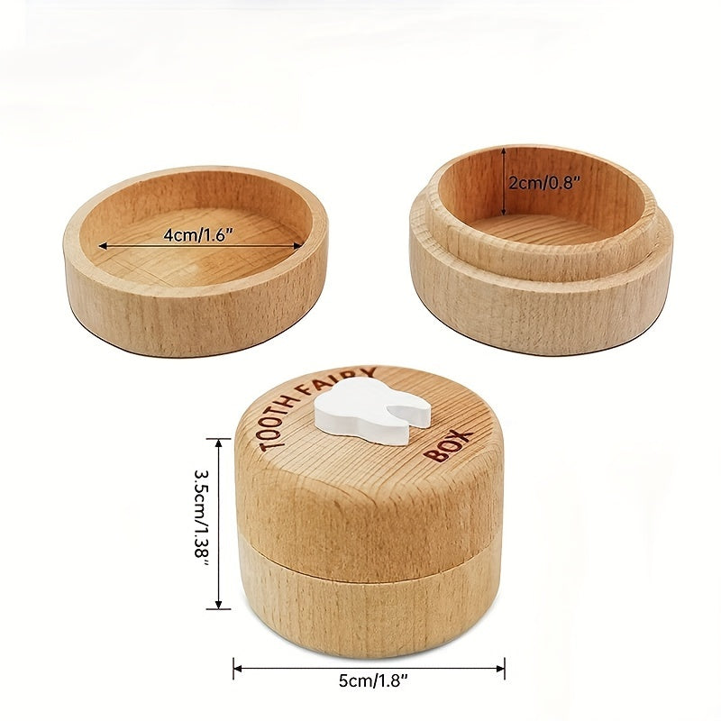Wooden Baby Keepsake Box for Storing Baby Teeth and Fetal Hair