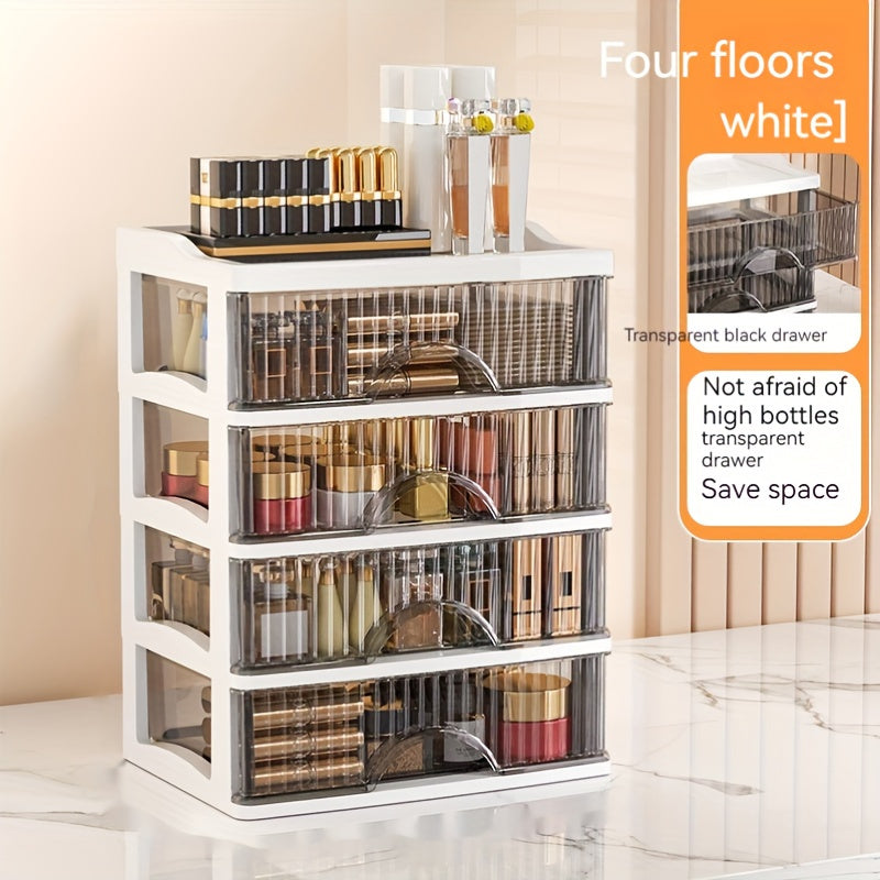 Transparent Stackable Jewelry and Cosmetic Organizer for Vanity Storage