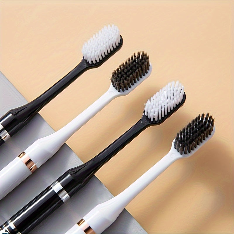 Set of 2 Soft Bristle Full-Size Toothbrushes for Adults and Travel