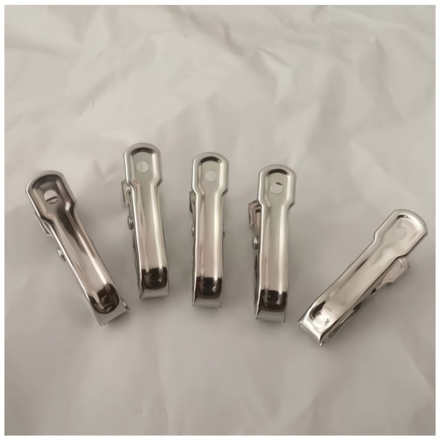 Juego de 20 pinzas de ropa de acero inoxidable clips de metal fuertes para lavandería toallas ropa de cama