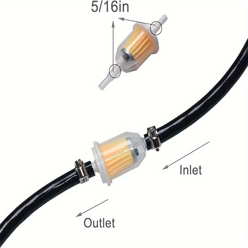 Universal gaz ichki yonilg'i filtrlari magnitlar bilan, mototsikl, ATV, kvad uchun 1/4 5/16, 10 ta paket