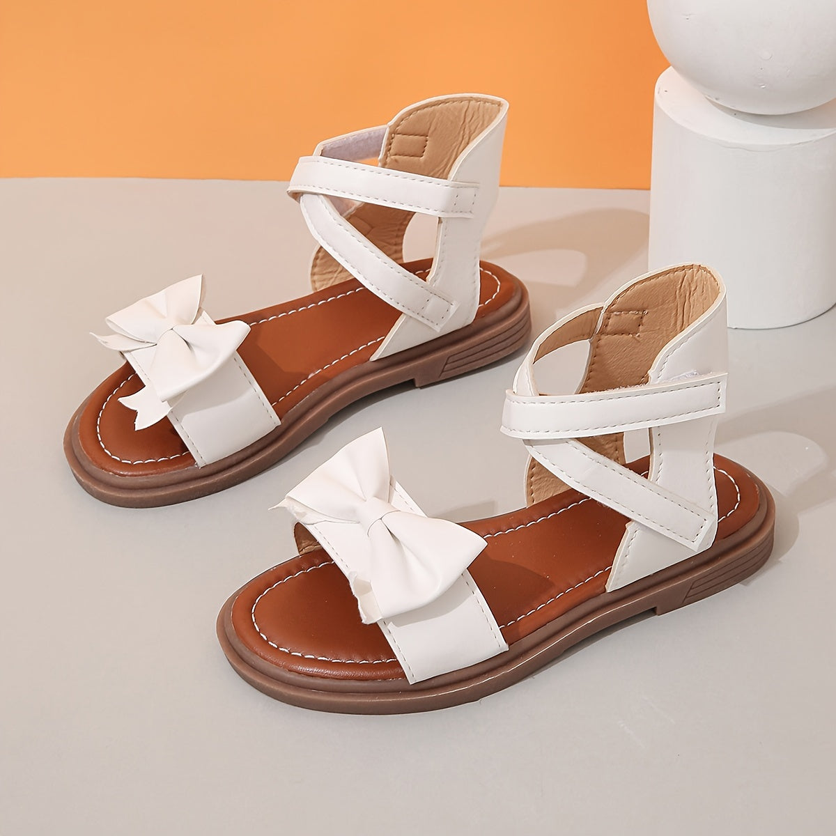 Girls' Open Toe Bowknot Sandals Lightweight Breathable Summer Fall Indoor Outdoor