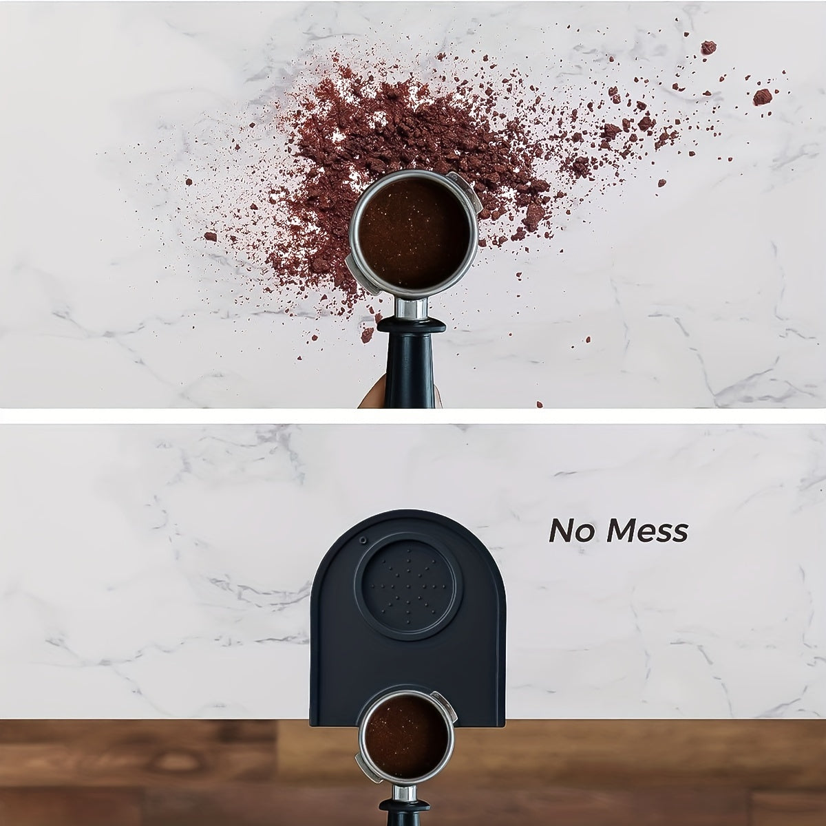 Alfombrilla de silicona negra para tamping de espresso para estación de accesorios de tamper de café