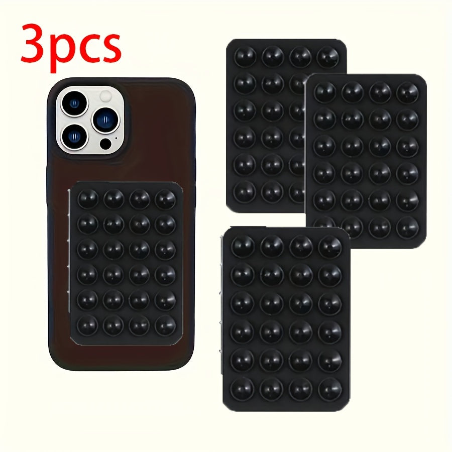 Juego de 3 soportes para teléfono con ventosas de silicona antideslizantes, soportes portátiles para manos libres