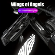 Wireless Car Door Lamp Angel Wing High-Definition Battery-Powered Carbon Fiber Infrared Sensor