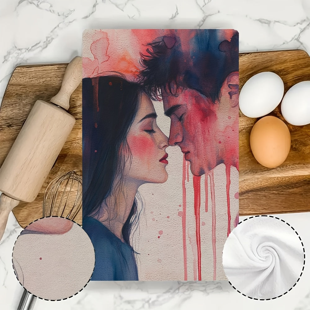 Coastal Theme Kitchen Towels Set of 2, Absorbent Polyester, 40x60 cm, Decorative Dish Towels