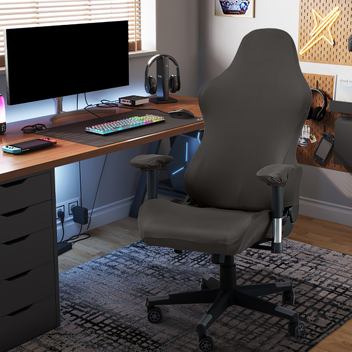 Waterproof Gaming Chair Cover Set with 2 Armrest Covers