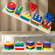 Wooden Educational Puzzle Toy for Shape Recognition and Cognitive Development for 18 Months Plus
