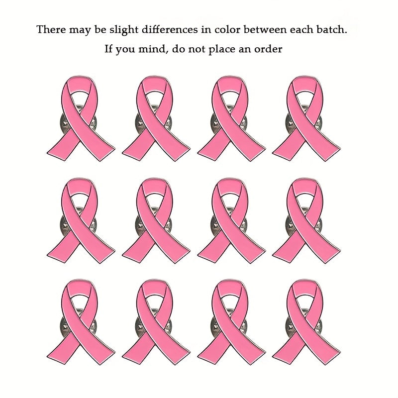 Pink Ribbon Awareness Lapel Pins for Charity Fundraising Survivor Recognition 6/12 Pack