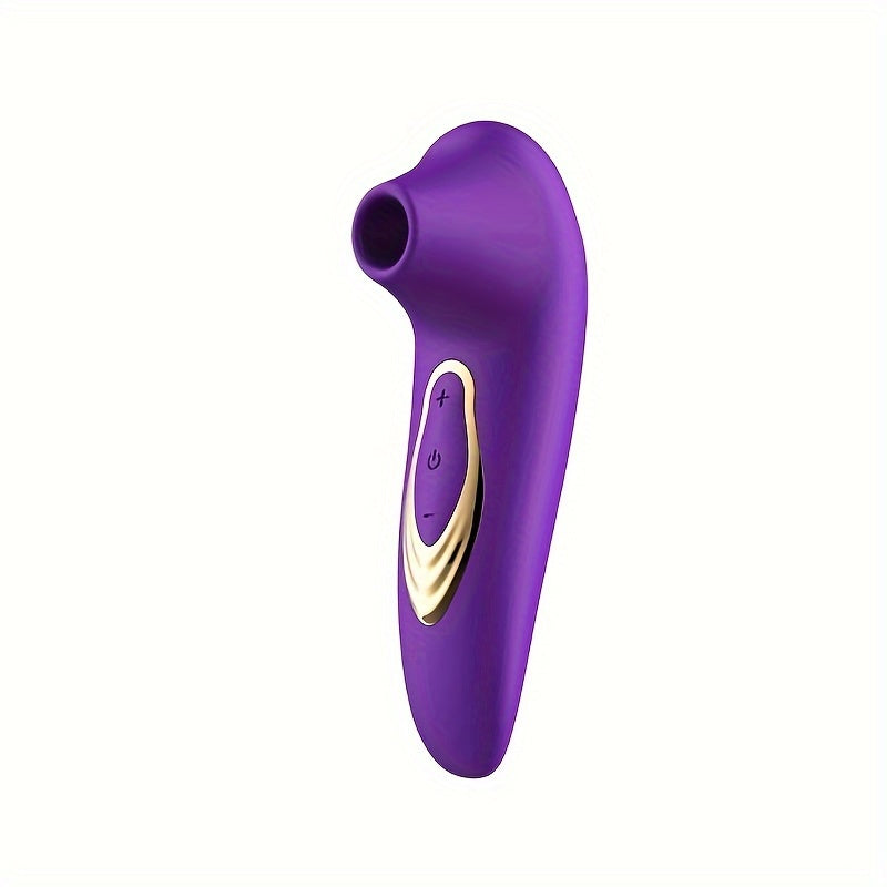Women Silicone Rechargeable Sucking Vibrating Sex Toy with 5 Modes in Purple Red Beige Black