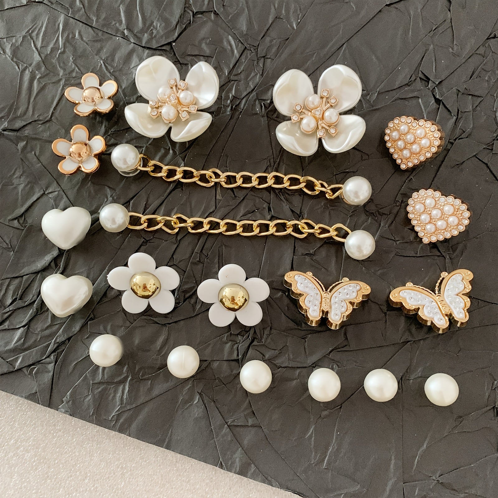 набор из 20 декоративных украшений для обуви с цветочными бабочками, съемные украшения для сандалий