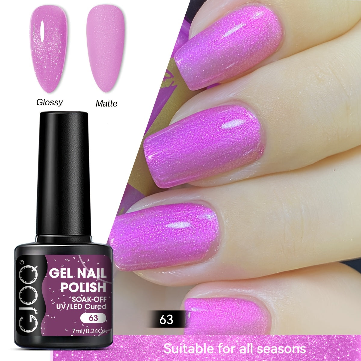 Gel Nail Polish Pink Purple Glitter Soak Off LED Manicure All Seasons