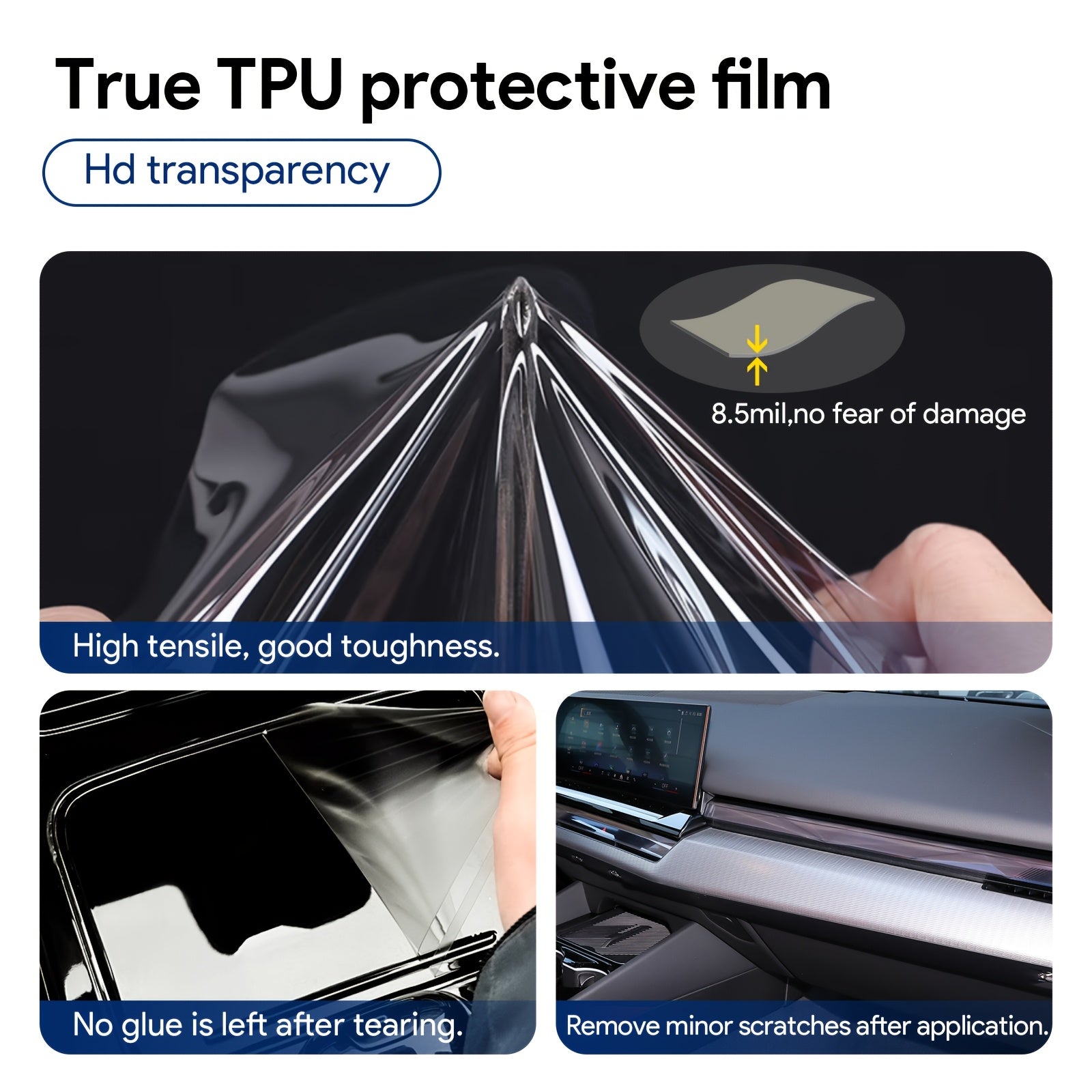 Car Interior Protective Film TPU Scratchproof Waterproof for Central Control Gearbox