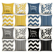 Four Piece Square Cushion Cover Set with Zipper Printed Pillowcases for Living Room and Bedroom Decor