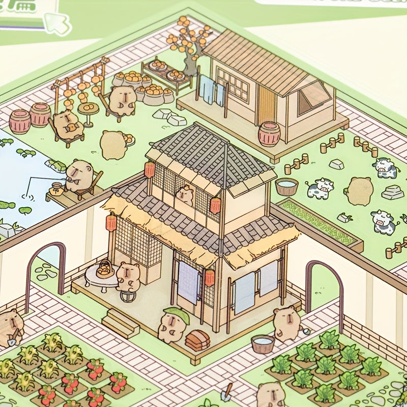 18-Sheet Life in Province PET Sticker Book for DIY Crafts Water Bottles Journals